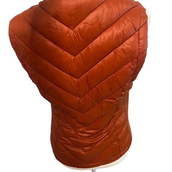 Love Tree Quilted Puffer Vest Medium Orange Sleeveless Jacket - Picture 2 of 6
